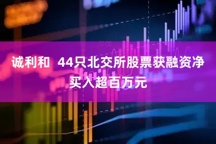 诚利和  44只北交所股票获融资净买入超百万元